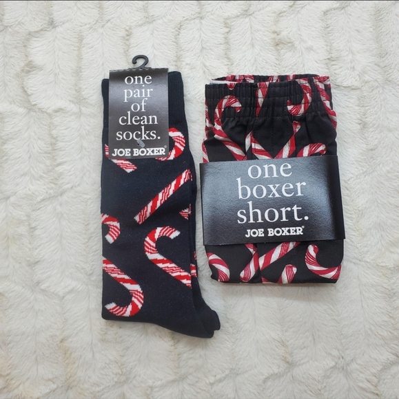 NWT Joe  Boxer Men's Underwear Boxer Shorts + Socks Christmas Vintage 90s Small - Picture 4 of 7